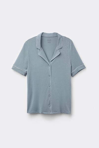 Maglia Manica Corta Aperta Davanti in Modal