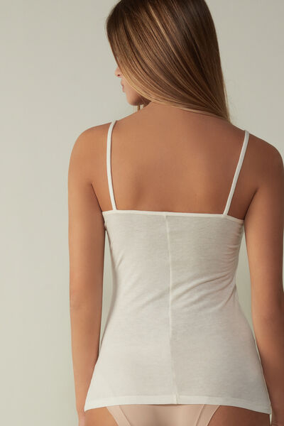 Ultralight Modal and Cashmere Camisole with Lace