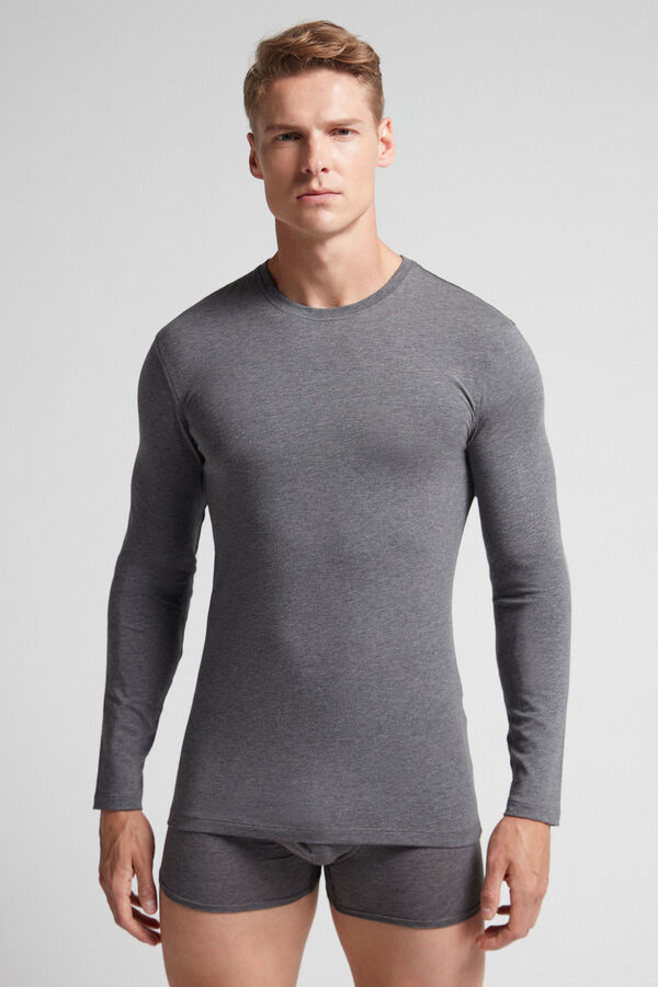 Long-Sleeved Stretch Superior Cotton Top