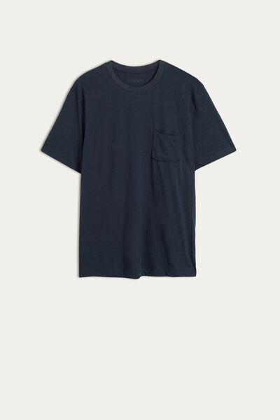 Slub Cotton T-Shirt with Chest Pocket