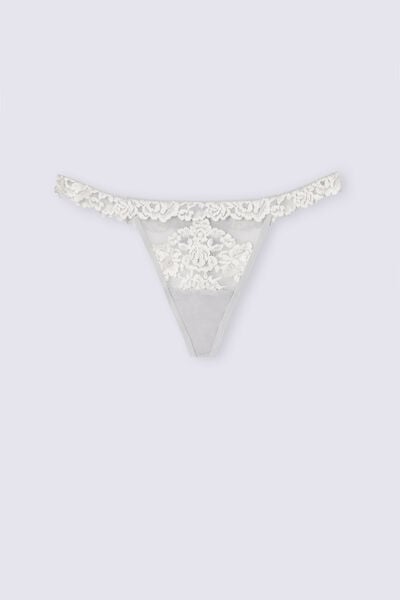 Pretty Flowers Thong with Side Straps