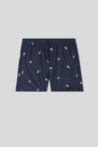 Swim Trunks with Embroidered Avocados