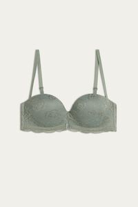 Soutien-gorge bandeau push-up sans armature en dentelle GIOIA