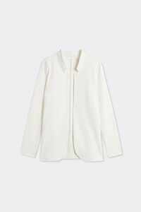 Long-Sleeved Cotton Interlock Cardigan