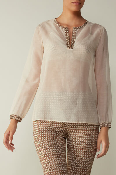 Crafted Lace Voile Long-Sleeved Jumper