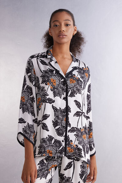 Folk & Delicious Long-Sleeved Satin Top