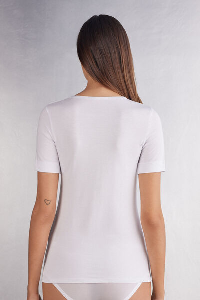 Maglia Manica Corta Girocollo in Micromodal