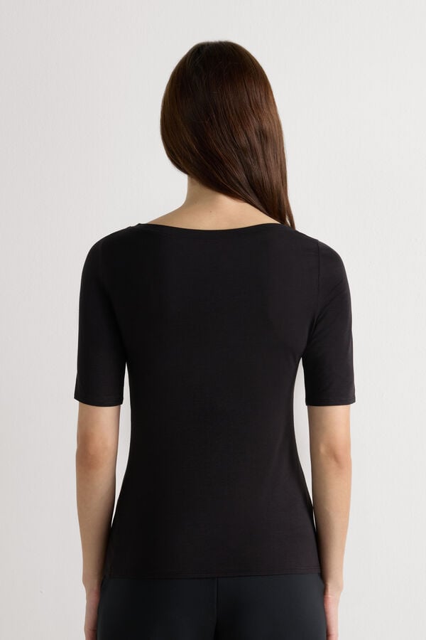 T-shirt col bateau en Fresh Bamboo