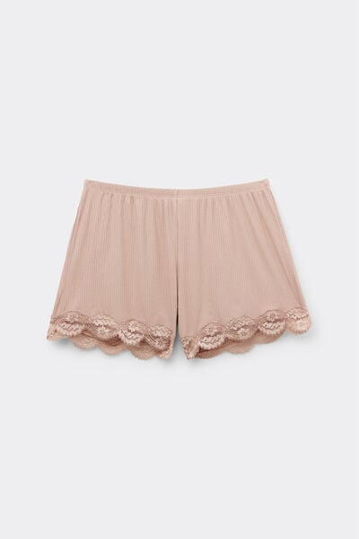 Your Every Wear Ribbed Lacy Shorts