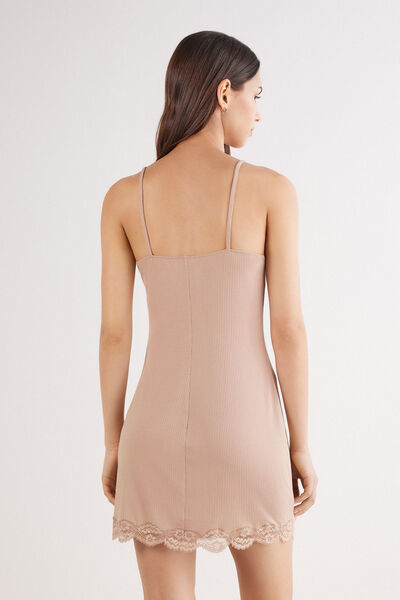 Geripptes Unterkleid mit Spitze Your Every Wear