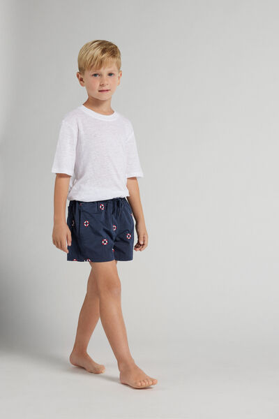 Costume Boxer Mare Bambino Ricamo Salvagenti