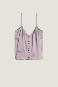Crop Top in Silk Satin with Buttons