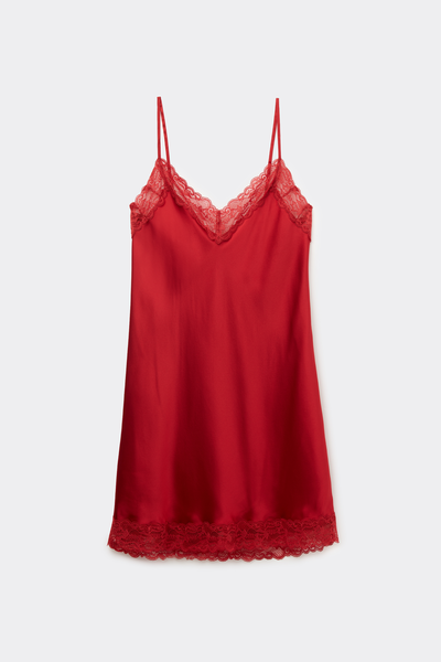 Silk Slip with Lace Insert Detail