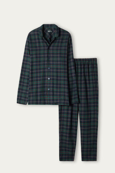 Brushed Plain Weave Button-Up Pyjamas