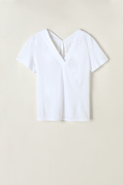 T-shirt manches courtes à col en V en coton ultraléger supima®