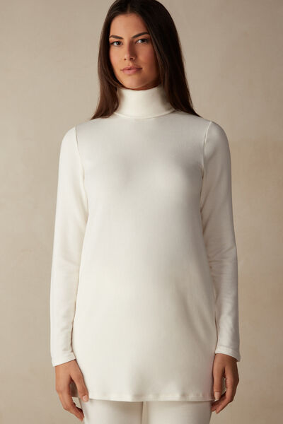 Maxi Maglia a Collo Alto Thermal con Cashmere