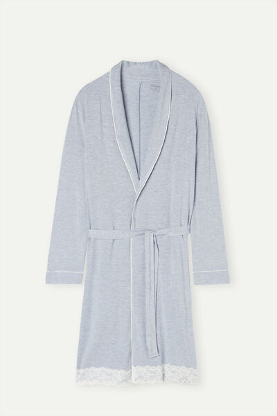 Modal Robe with Lace Detail