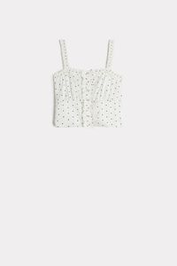 Lace Desire Viscose Satin Crop Top