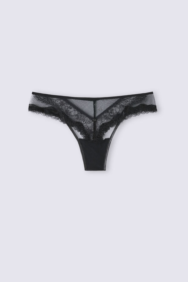 Ecru WOMAN Lacy Brazilian Panties 2058810