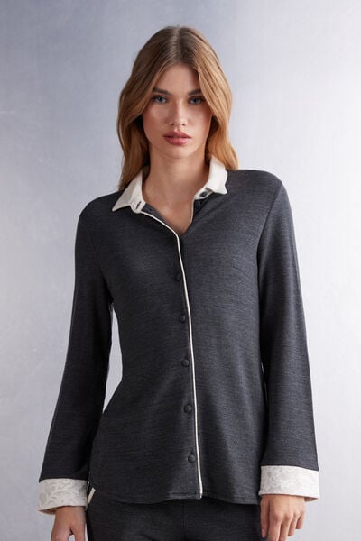 Baby It's Cold Outside Modal with Wool Button-Down Top