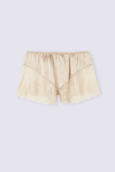 Living in Luxe Silk and Lace Shorts