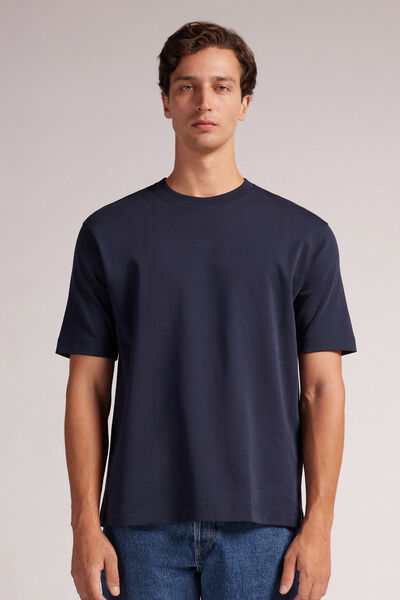 T-shirt Over in Cotone Interlock