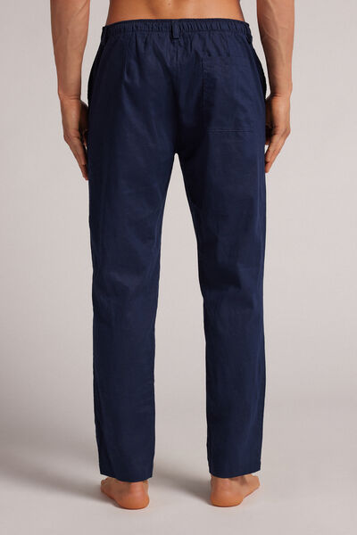 Pantalone Lungo in Lino e Cotone