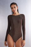 Långärmad body i lamè Winter Shades