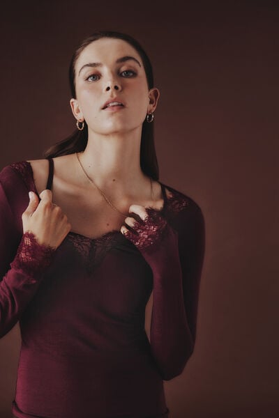 Modal Cashmere Ultralight Long Lace Shirt