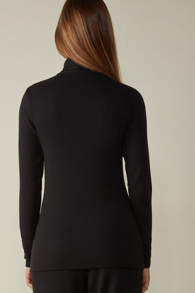 Turtleneck Top in Plush Modal with Cashmere