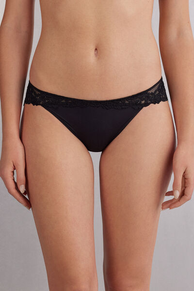 Damen Slip Pretty Flowers mit Spitze und floralem Muster