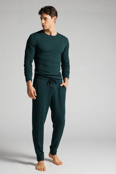 Pantalone lungo in modal/cashmere