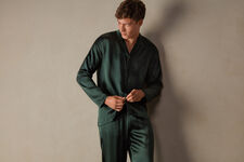 Long Silk Pyjamas With Piping