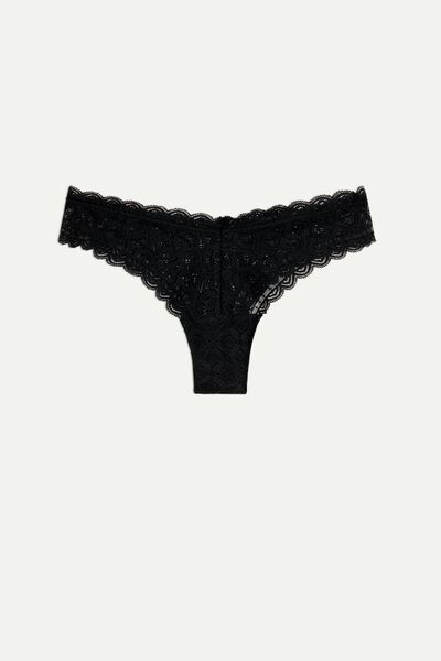 80s-Style Lace Brazilian Briefs