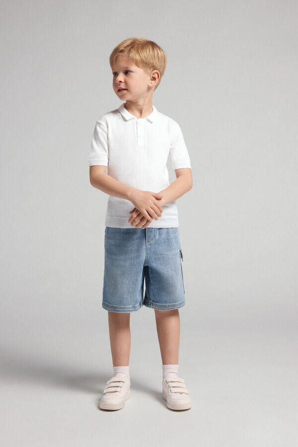 Boys’ Short-Sleeved Cotton Jersey Polo Shirt