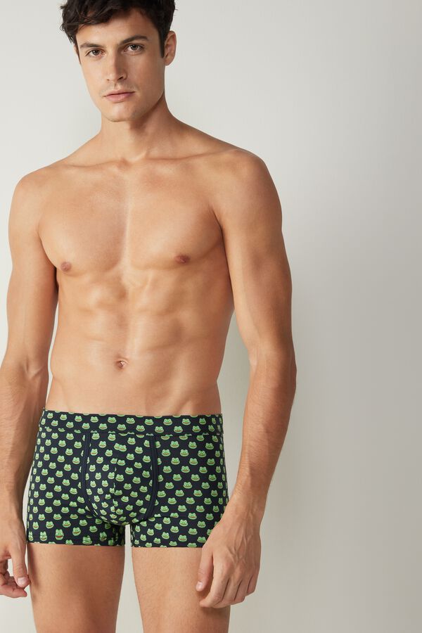 Boxers in Stretch Supima® Cotton with Friendly Animal Faces Print
