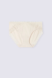 Semi-high Cotton and Lace Waistband Knickers