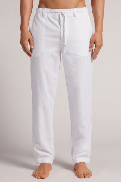 Lange Hose aus Leinen und Baumwolle