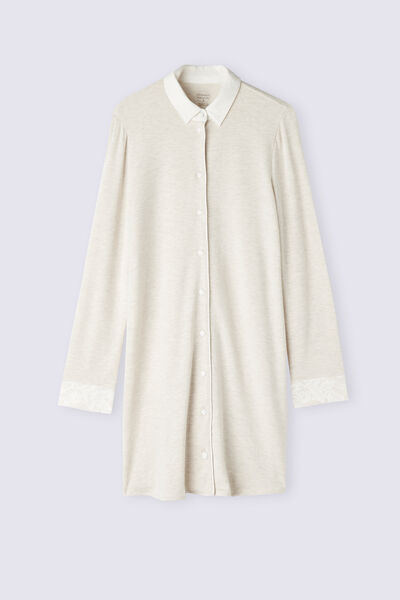 Baby It's Cold Outside Modal with Wool Button-Down Nightie