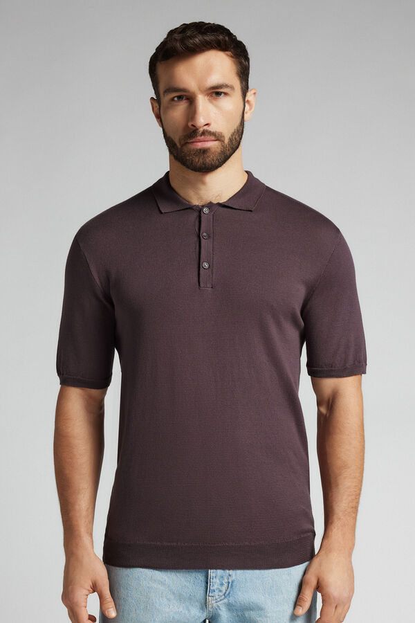 Short-Sleeved Cotton Jersey Polo Shirt