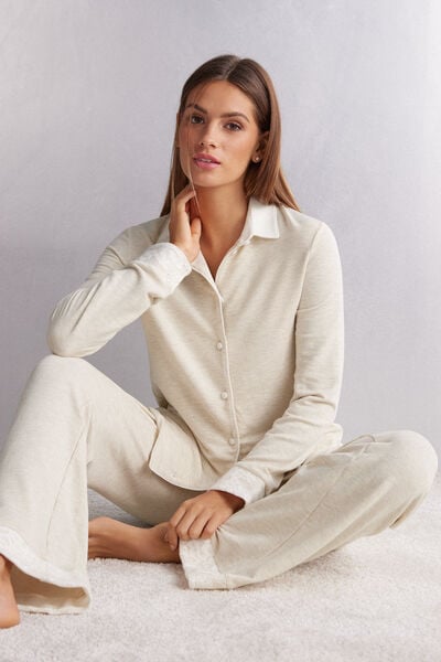 Baby It's Cold Outside Modal with Wool Button-Down Top