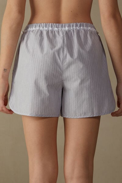Boyfriend’s Shirt Plain Weave Cotton Shorts