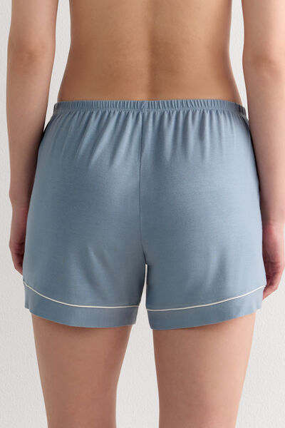 Pantaloncino in Modal con Profili a Contrasto