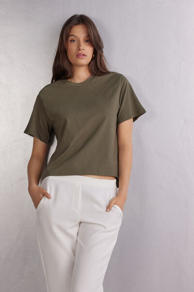 Maglia Manica Corta Boxy Fit in Cotone
