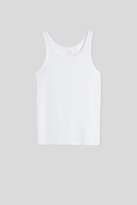 Round-Neck Vest Top in Stretch Superior Cotton