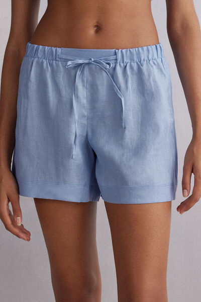 Shorts aus Leinengewebe