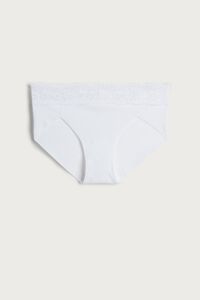 Seamless Cotton and Lace Panties
