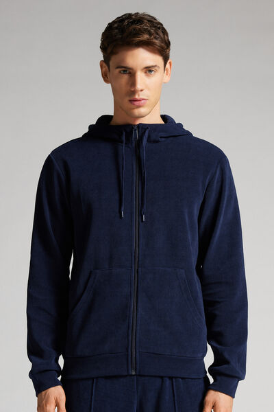 Ribbed Chenille Sweatshirt with Hood