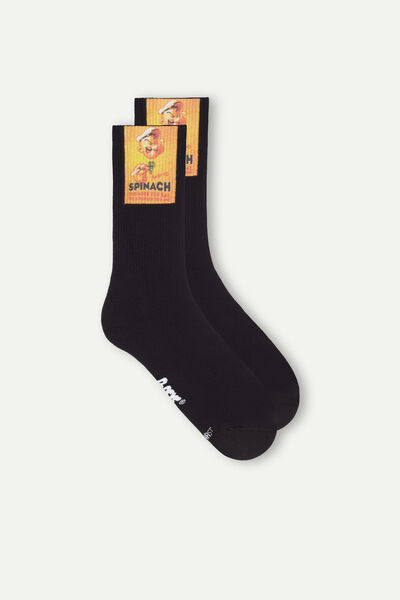 Terry Cotton Socks with Popeye Print