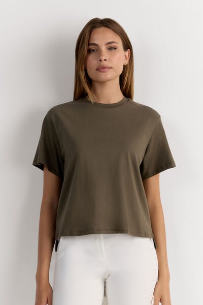 Boxy fit Short-Sleeved Cotton Top